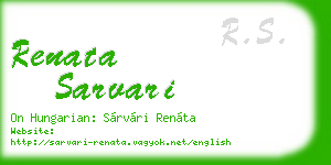renata sarvari business card