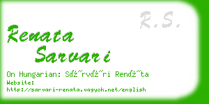 renata sarvari business card